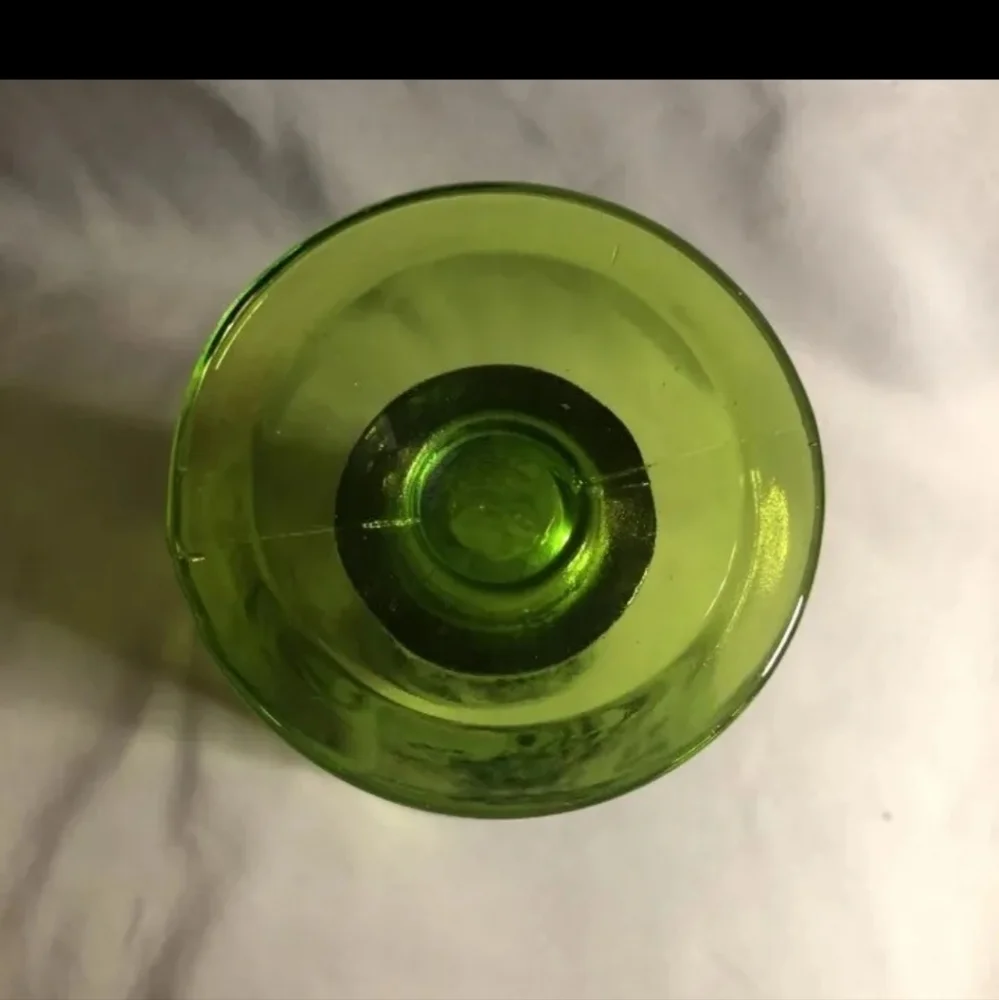Vintage Indiana Glass Green Tall Vase with Raised Grape Pattern